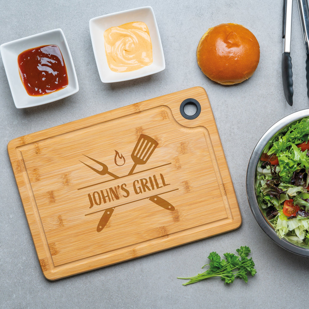 BBQ Themed Grill Name Design Personalised Engraved Bamboo Chopping Board - YouPersonalise