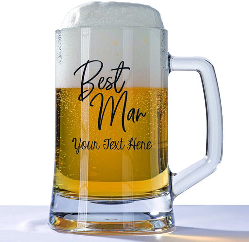 Best Man Wedding Engraved Tankard Glass Design 1 - YouPersonalise