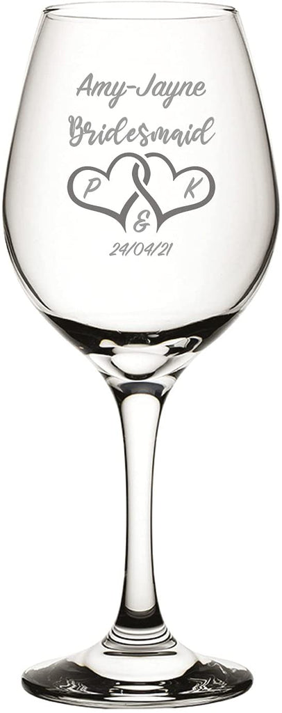 Bridesmaid Personalised Engraved Wine Glass Design 6 - YouPersonalise