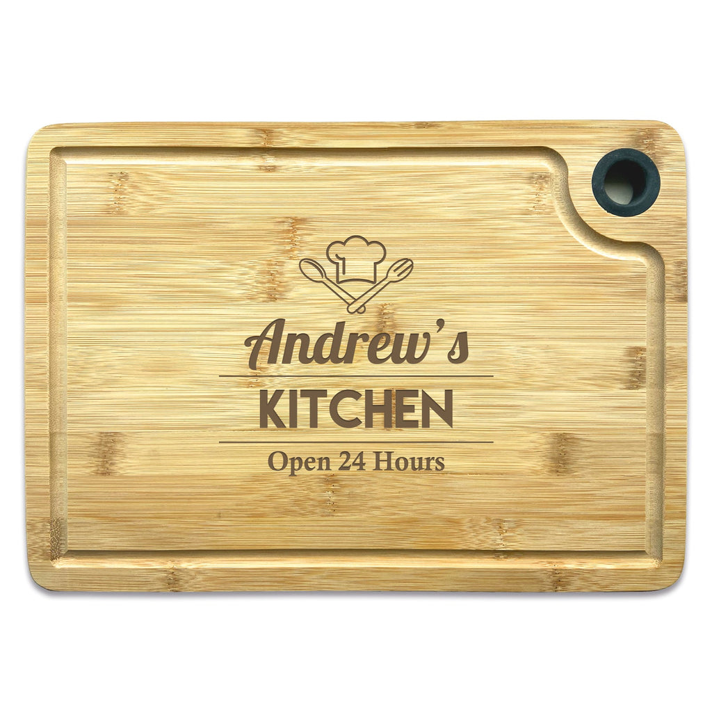 Chefs Hat Kitchen Name Personalised Engraved Chopping Board - YouPersonalise