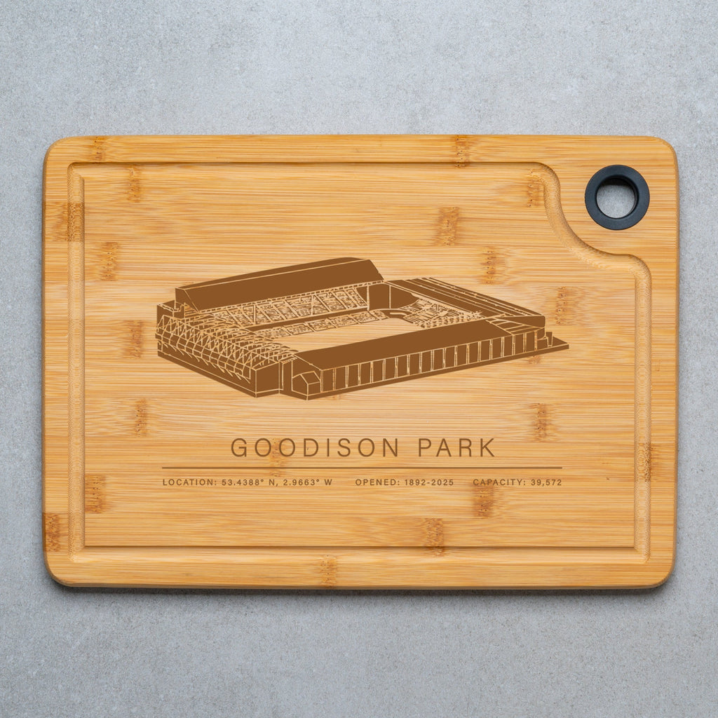 Goodison Park Engraved Bamboo Chopping Board – A Tribute to Everton's Historic Stadium - YouPersonalise