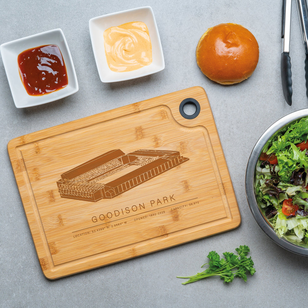 Goodison Park Engraved Bamboo Chopping Board – A Tribute to Everton's Historic Stadium - YouPersonalise