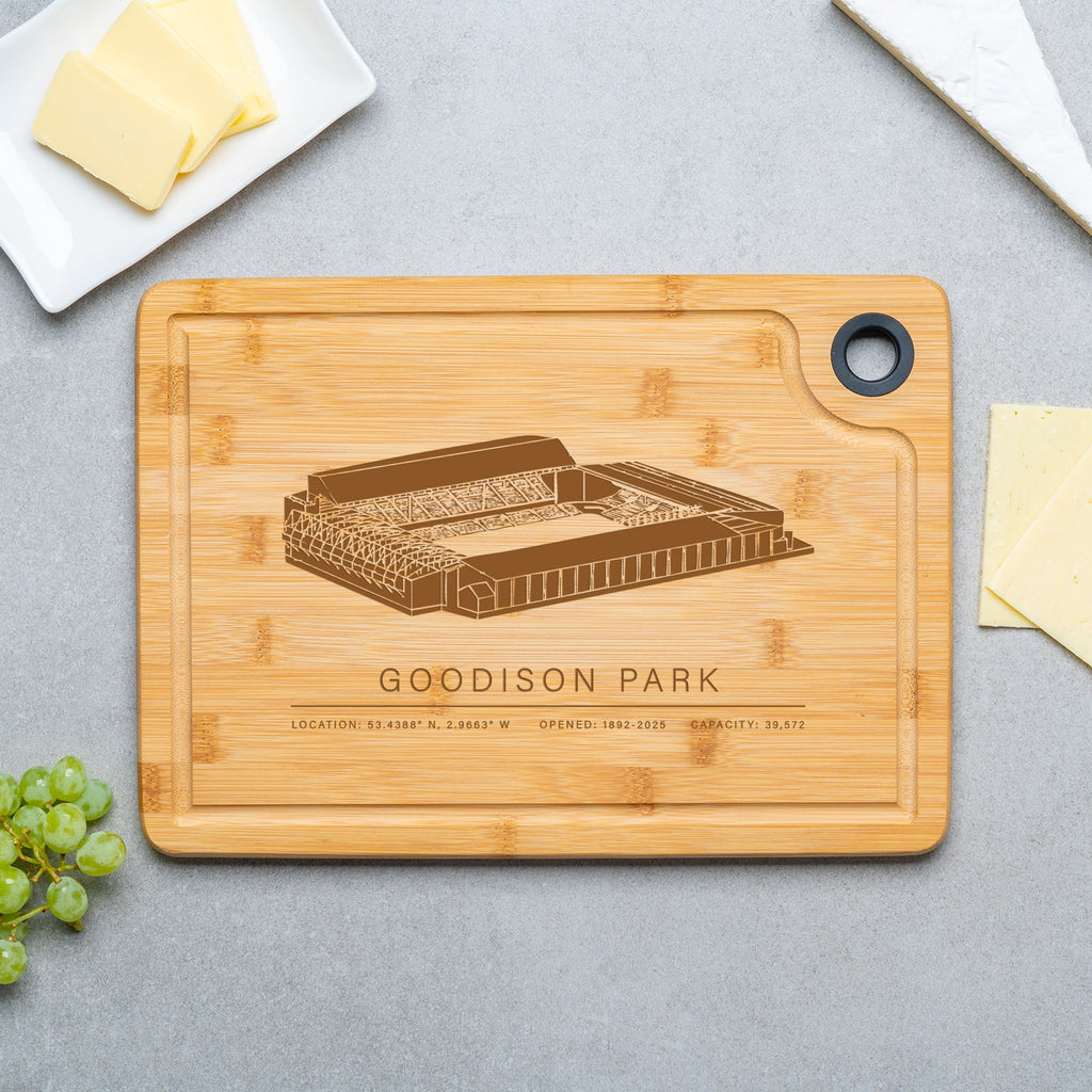 Goodison Park Engraved Bamboo Chopping Board – A Tribute to Everton's Historic Stadium - YouPersonalise