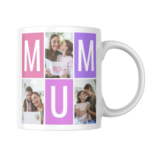 Mum/Mummy Mosaic Memories Mug: Personalised Mother's Day Gift with Custom Photo Tiles Featuring 'Mum' or 'Mummy' Options - YouPersonalise