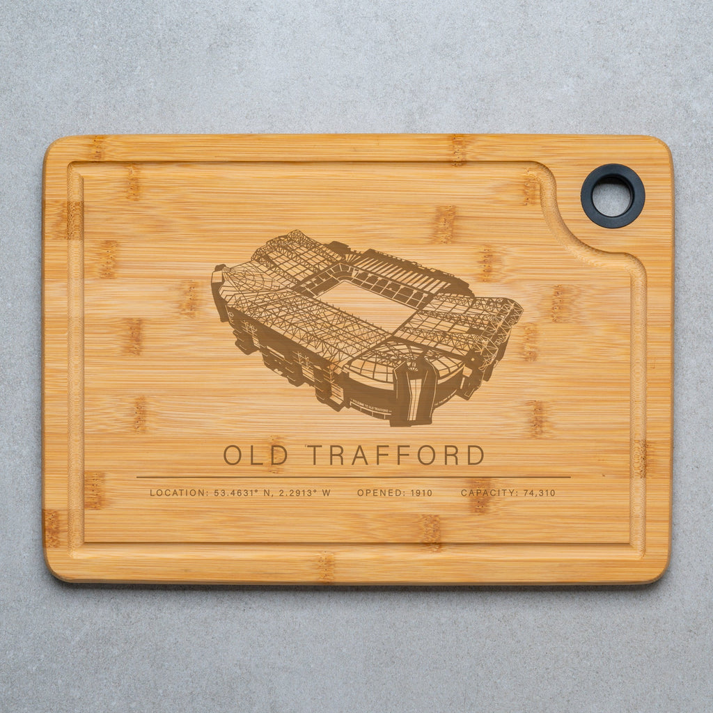 Old Trafford Stadium Engraved Bamboo Chopping Board – A Tribute to Manchester United's Historic Stadium - YouPersonalise