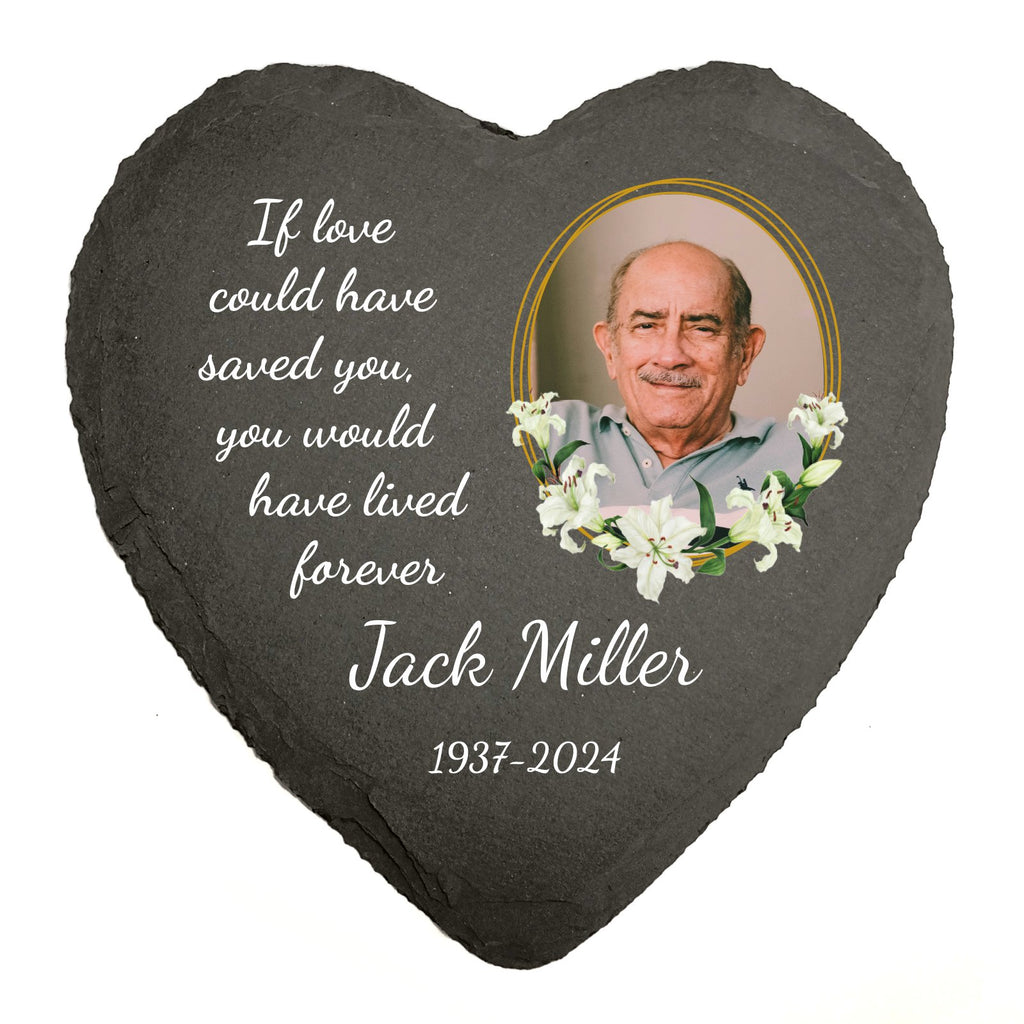 Personalised Heart Shaped Memorial Slate with Optional Display Stand - YouPersonalise