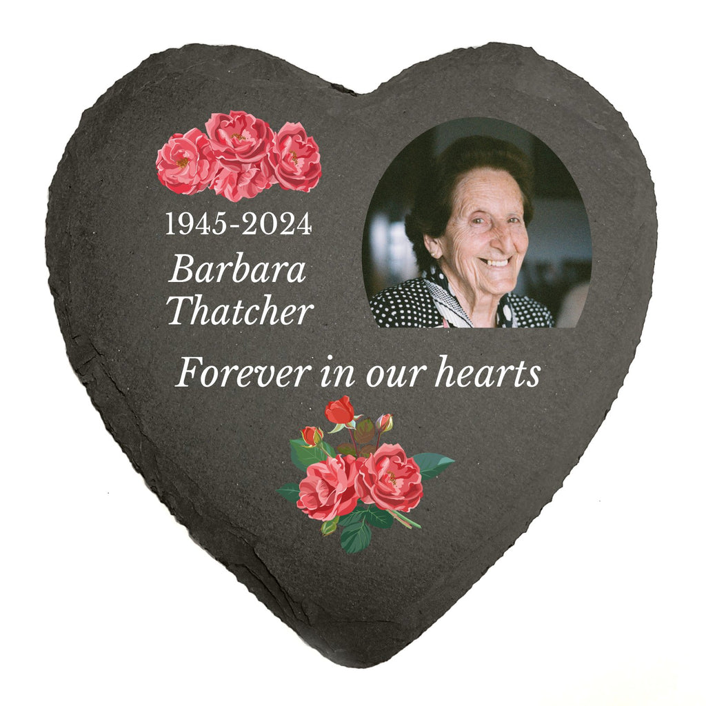 Personalised Heart Shaped Memorial Slate with Optional Display Stand - YouPersonalise