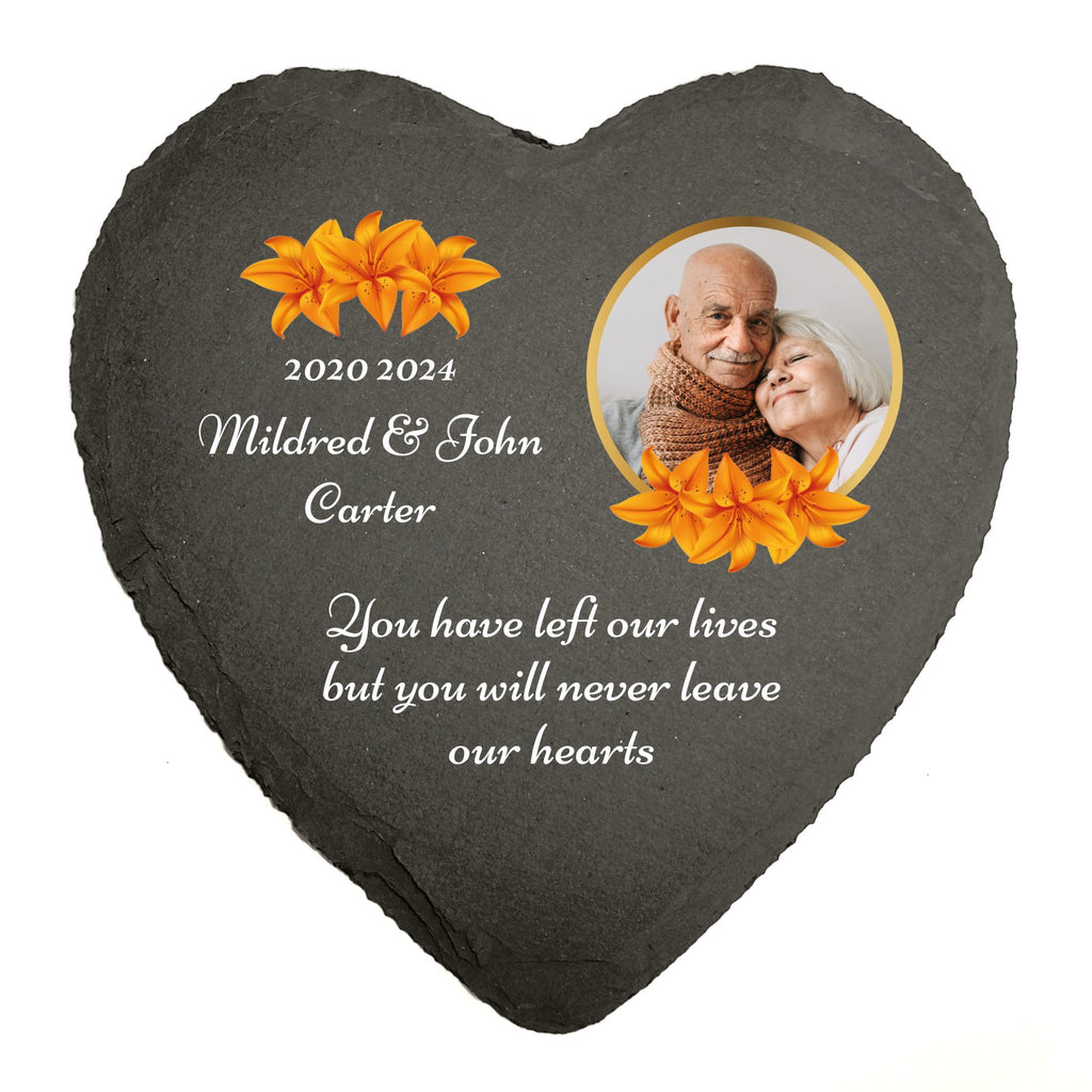 Personalised Heart Shaped Memorial Slate with Optional Display Stand - YouPersonalise