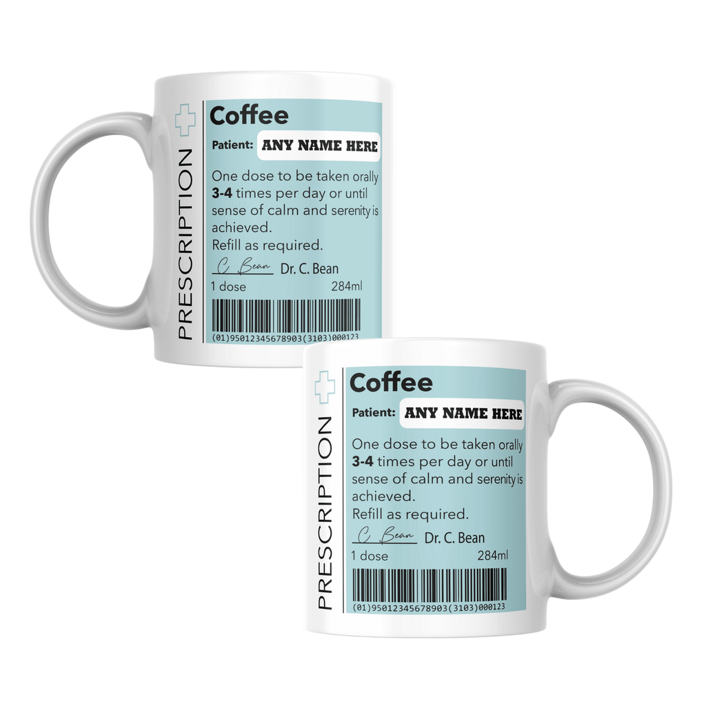 Personalised Mug Funny Prescription Tea Mug (11oz), Doctor Mug, Customisable Gift for Colleague, Funny Gift Idea, Secret Santa - YouPersonalise