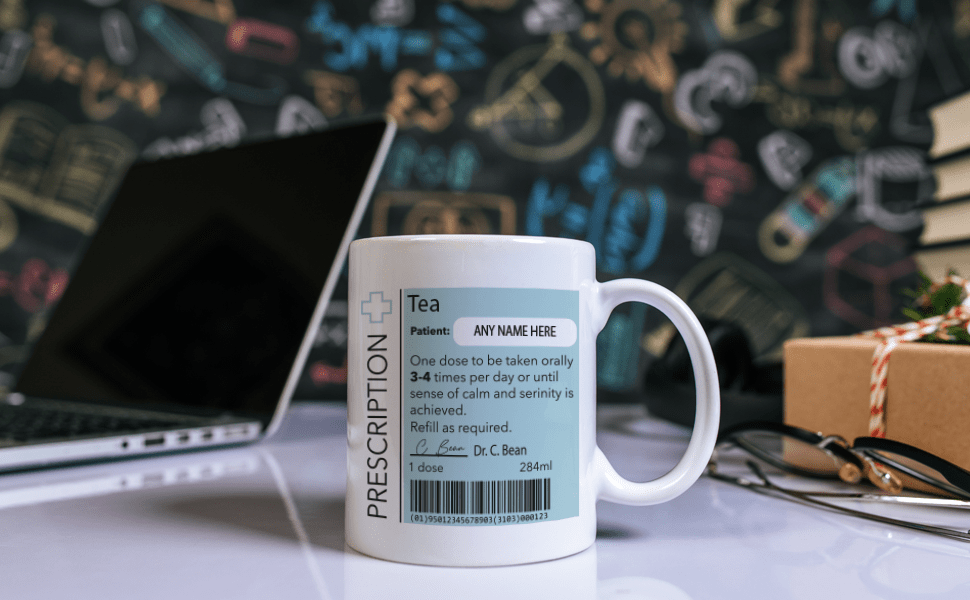 Personalised Mug Funny Prescription Tea Mug (11oz), Doctor Mug, Customisable Gift for Colleague, Funny Gift Idea, Secret Santa - YouPersonalise