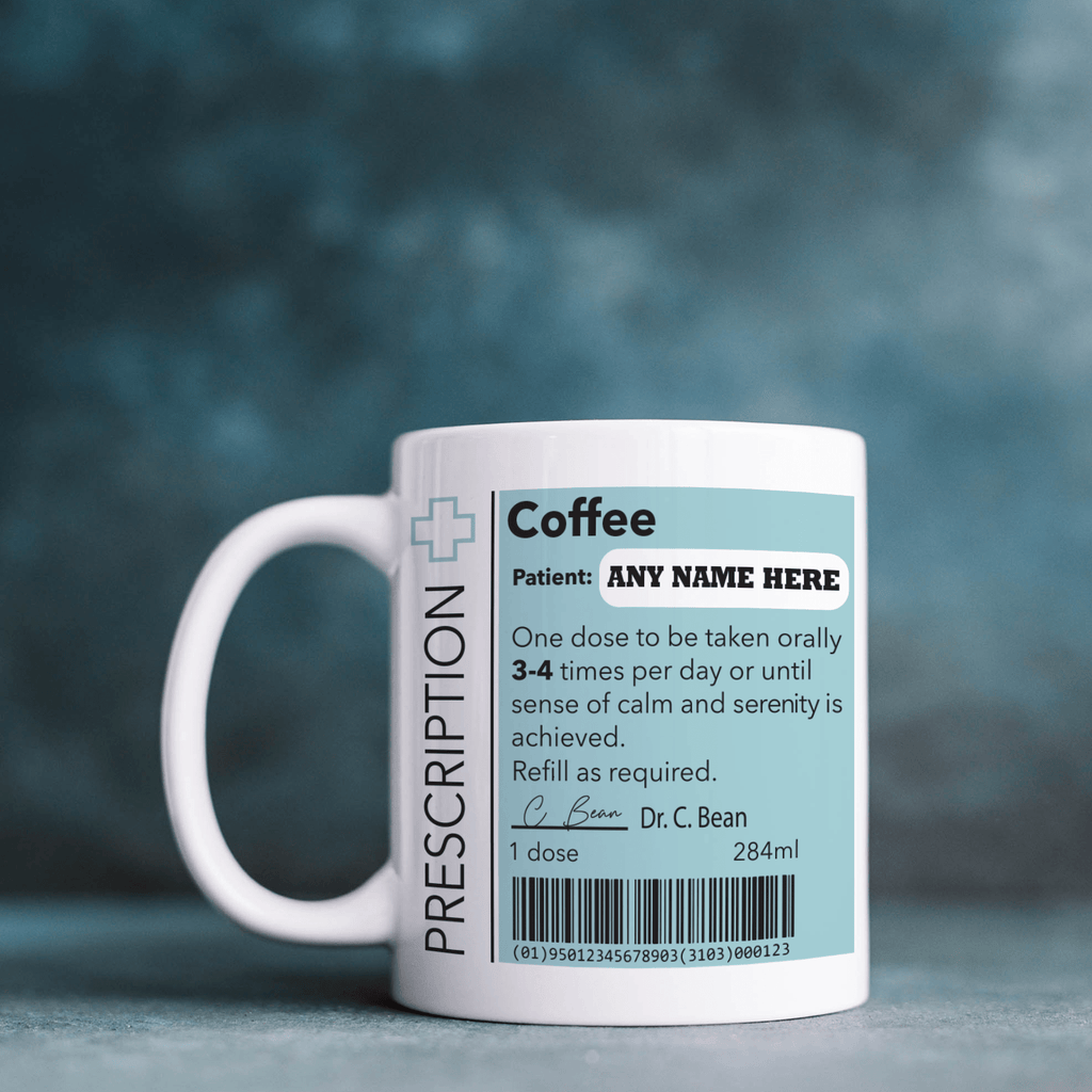 Personalised Mug Funny Prescription Tea Mug (11oz), Doctor Mug, Customisable Gift for Colleague, Funny Gift Idea, Secret Santa - YouPersonalise