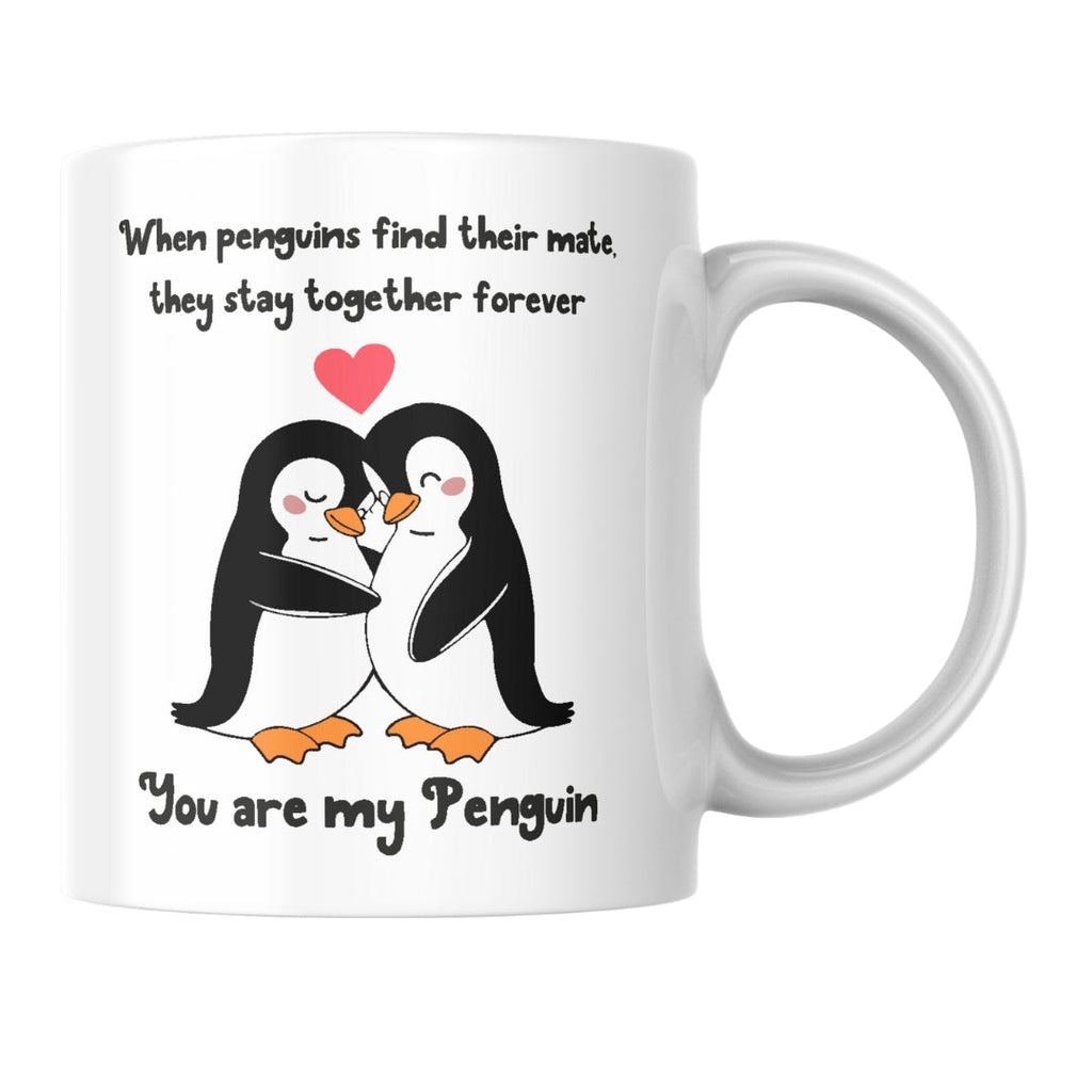 Romantic Penguin Couple Coffee Mug, White Ceramic, Love Quote Design - YouPersonalise