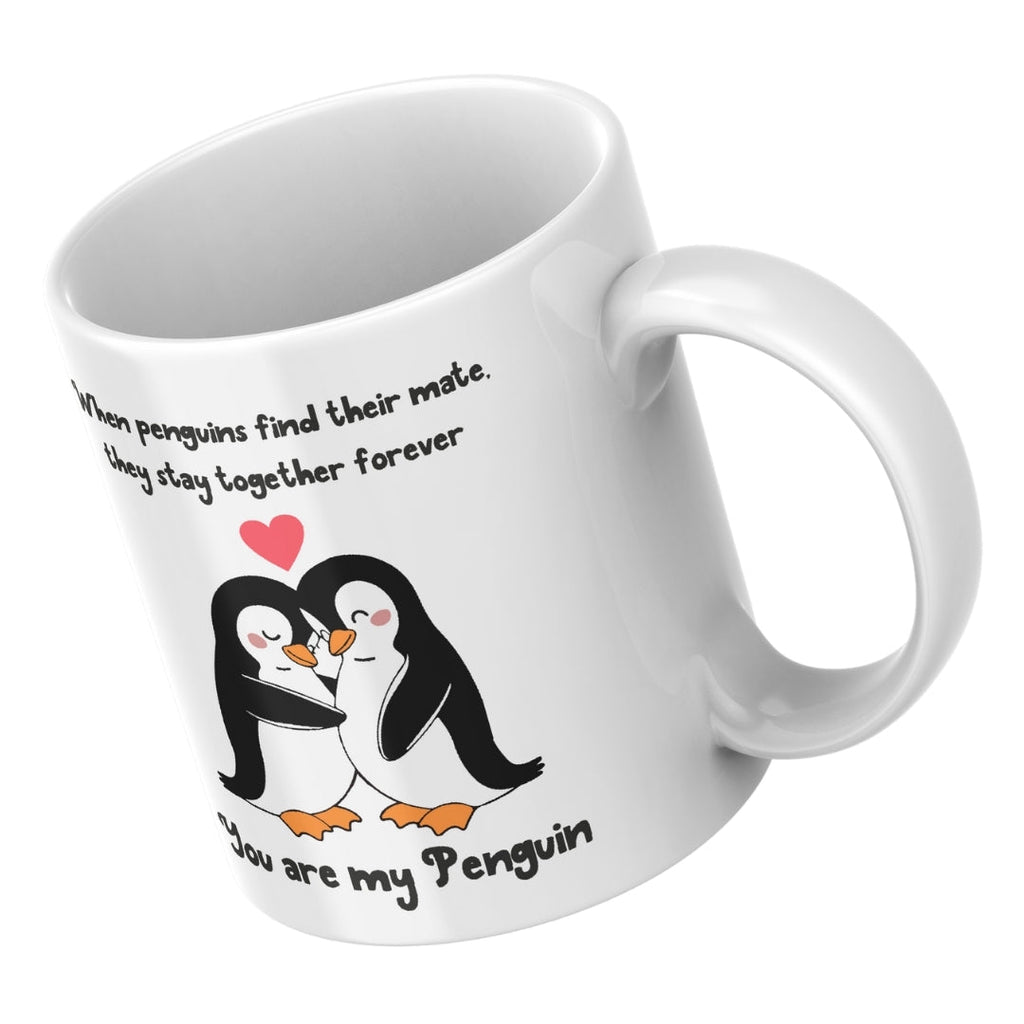 Romantic Penguin Couple Coffee Mug, White Ceramic, Love Quote Design - YouPersonalise