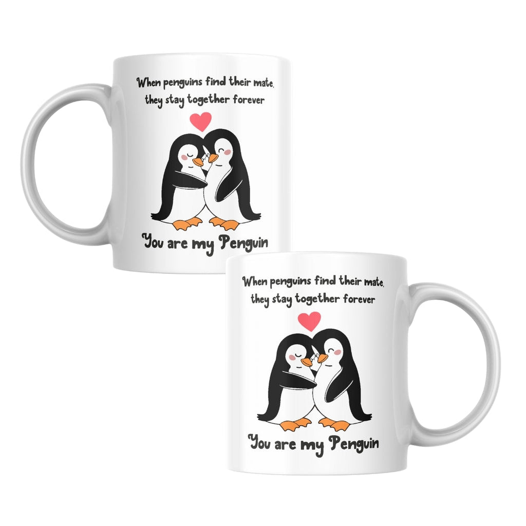 Romantic Penguin Couple Coffee Mug, White Ceramic, Love Quote Design - YouPersonalise