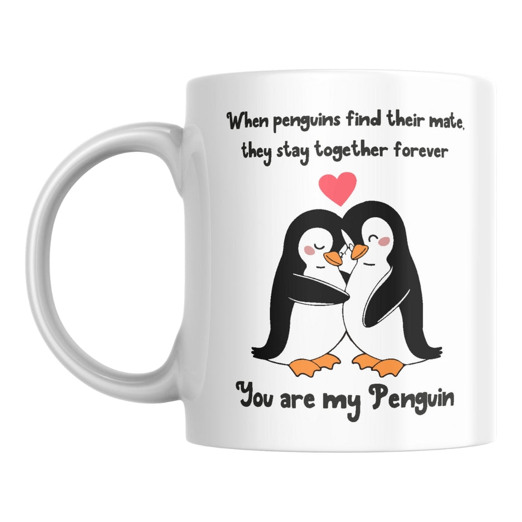 Romantic Penguin Couple Coffee Mug, White Ceramic, Love Quote Design - YouPersonalise