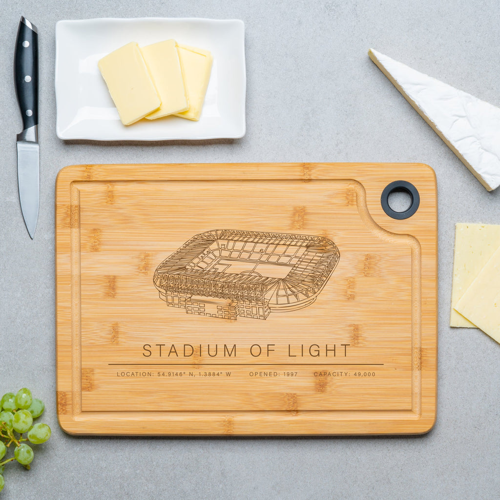 Stadium of Light Engraved Bamboo Chopping Board – A Tribute to Sunderland's Historic Stadium - YouPersonalise