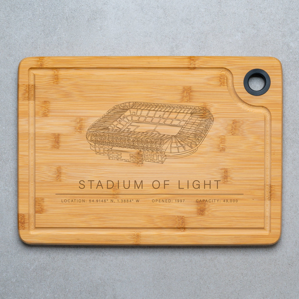 Stadium of Light Engraved Bamboo Chopping Board – A Tribute to Sunderland's Historic Stadium - YouPersonalise