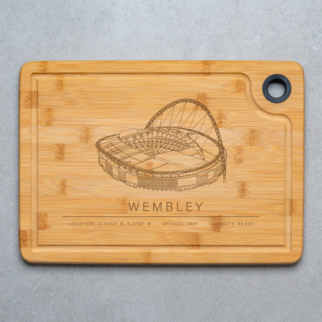 Wembley Stadium Engraved Bamboo Chopping Board – A Tribute to Football’s Iconic Venue - YouPersonalise