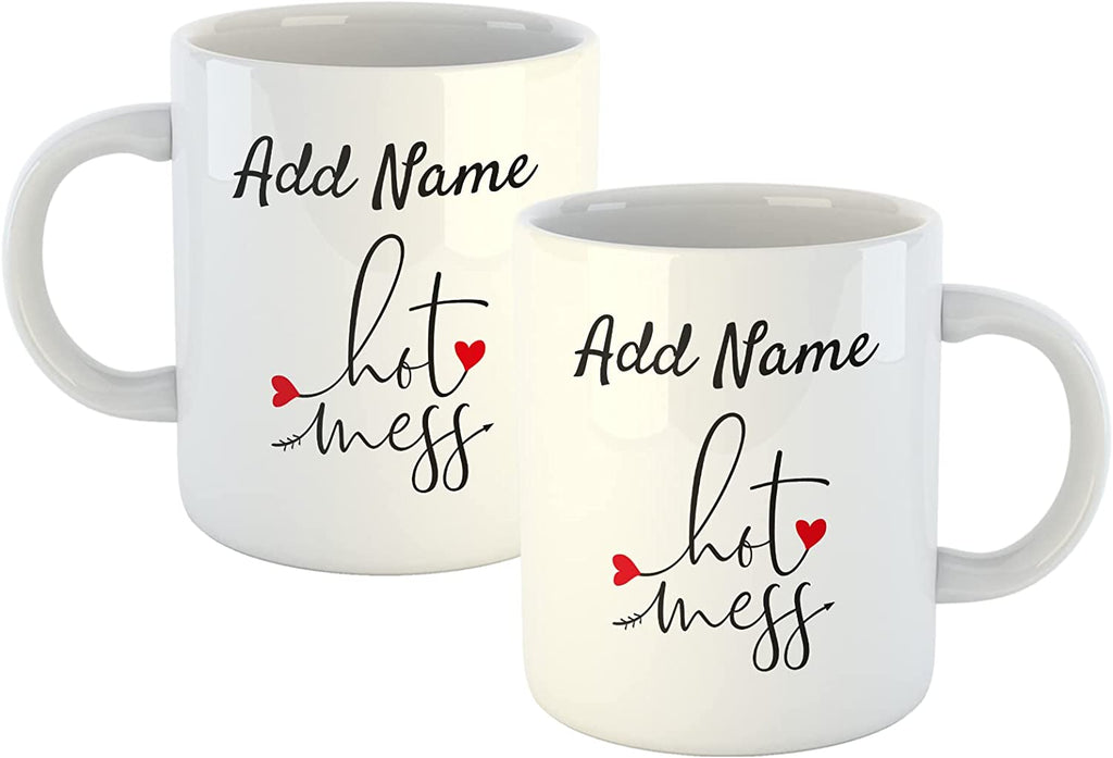 Personalised Mug Hot Mess - Add Your Special One's Name (11oz) - Custom Gift for Birthdays, Christmas, Special Occasions - YouPersonalise