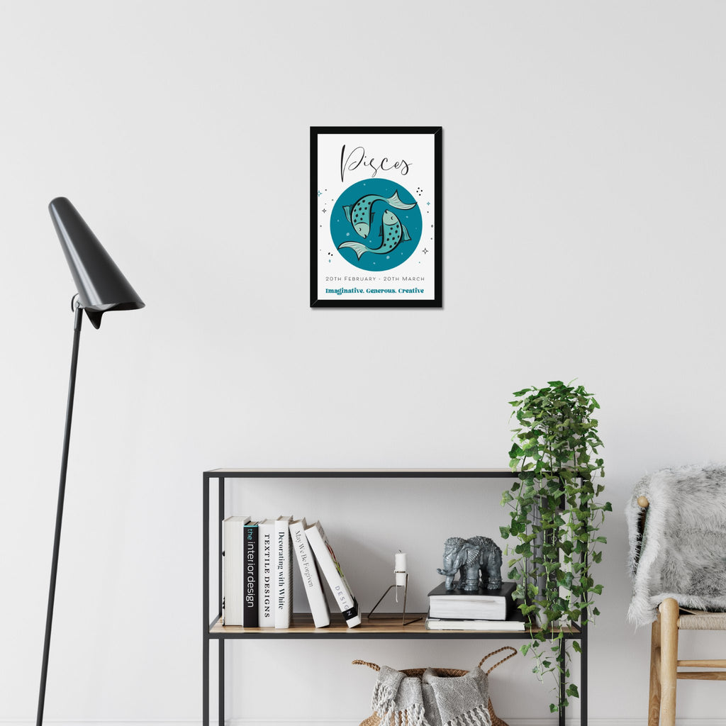 Pisces Zodiac Print in A3 or A4, With or Without Black Frame - YouPersonalise