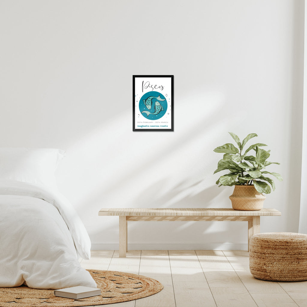 Pisces Zodiac Print in A3 or A4, With or Without Black Frame - YouPersonalise